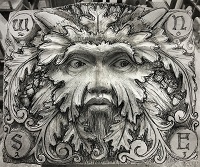 Finished Greenman on banker with mallet