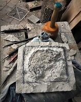 Transferring sketch onto a fine grained limestone