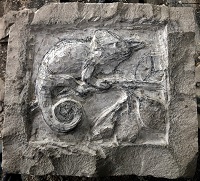 Detail of carving block for University of Ottawa Restoration